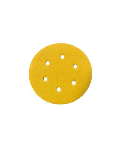 DEERFOS круги наждачные липкие Р-2000 D150мм, жёлтые, 21 отверстия