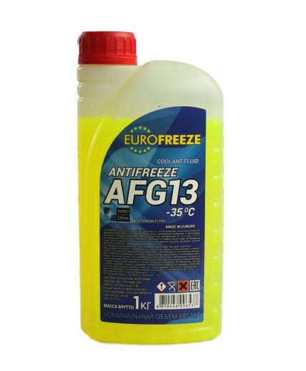 Антифриз Eurofreeze Antifreeze жёлтый AFG 13 -35C 1кг 0,88л