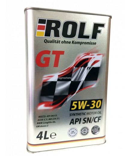 Моторное масло ROLF GT SAE 5W-30, API SN/CF 4л Фото 3