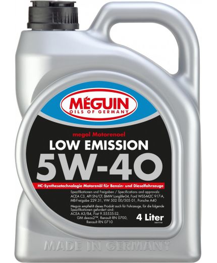 Моторное масло MEGUIN Megol Low Emission 5W-40 4л