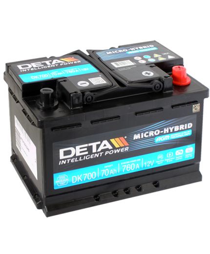 DETA Аккумулятор Micro-Hybrid AGM DK700 760А (70 А/ч) Фото 2