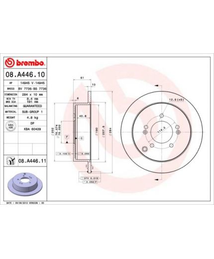 BREMBO Тормозной диск задний (окрашенный)