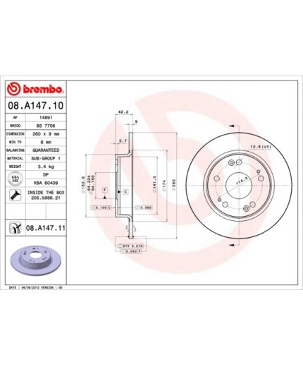 BREMBO Тормозной диск задний Фото 2
