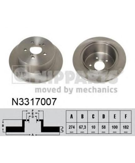 NIPPARTS Тормозной диск задний