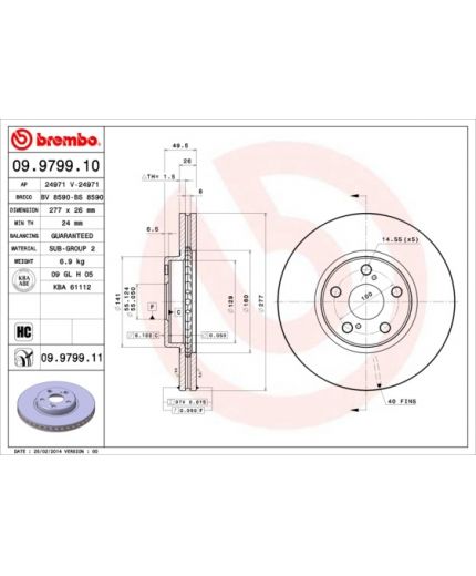 BREMBO Тормозной диск передний