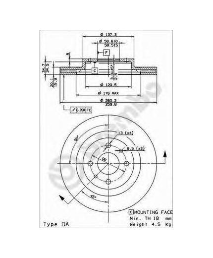 BREMBO Тормозной диск