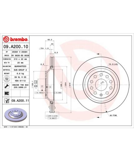 BREMBO Тормозной диск
