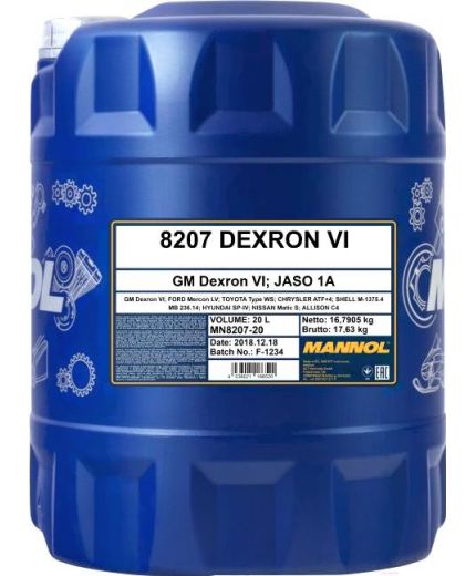 Трансмиссионное масло MANNOL 8208 ATF T-IV OEM for Toyota Lexus 20л