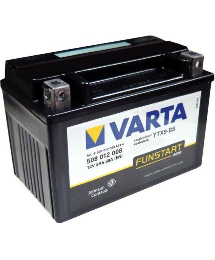 VARTA YTX9-4, YTX9-BS 508 012 008 (8 А/ч) Фото 2