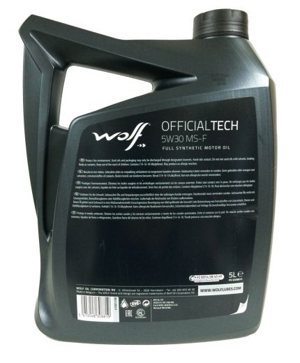 Моторное масло WOLF OfficialTech 5W-30 MS-F 5л