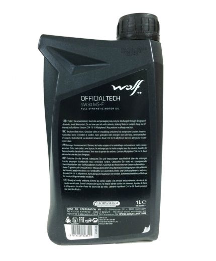 Моторное масло WOLF OfficialTech 5W-30 MS-F 1л Фото 2