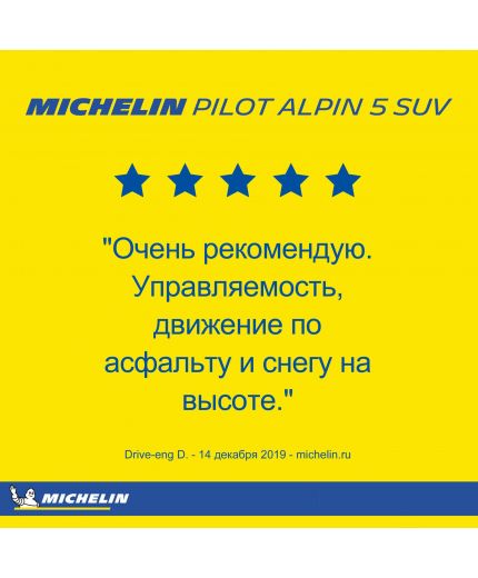 MICHELIN Pilot Alpin 5 SUV 275/50R20 113V Фото 12