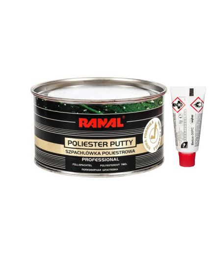 RANAL Шпатлёвка полиэфирная профессиональная 1,9 кг (чёрная этикетка) PROFESSIONAL с отвердителем