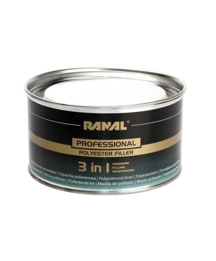 RANAL Шпатлевка полиэфирная 1,9кг наполняющая 3 в 1 POLYESTER FILLER с отвердителем Фото 2