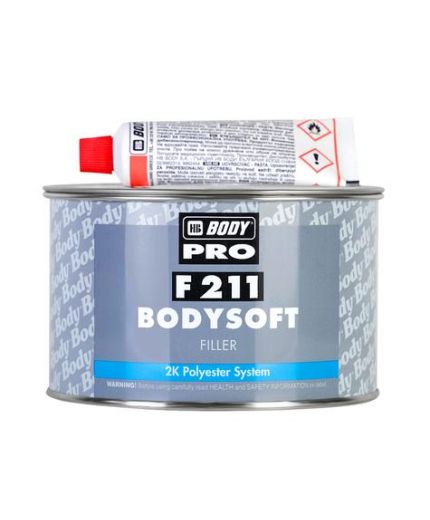 BODY F211 BODYSOFT Шпатлевка полиэфирная 2K светло-желтая 1кг