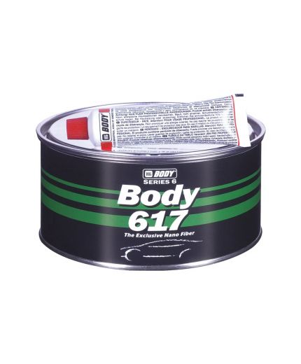 BODY 617 NANO FIBER Шпатлевка полиэфирная 2K со стекловолокном зеленая 1кг