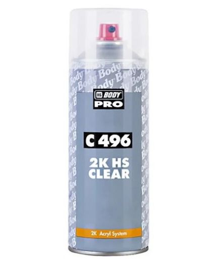 BODY C496 Лак акриловый 2K HS бесцветный аэрозоль 400мл