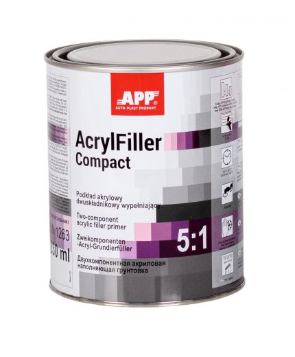APP 2К HS Compact Acrylfiller 5:1 Грунт серый 0,83л