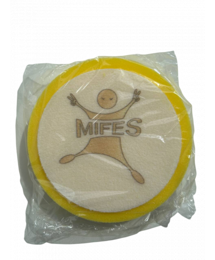 MIFES Круг полировальный ESPONJA на липучке 150мм х 25мм ЖЁЛТЫЙ средней жёсткости из высококачественного бельгийского поролона Фото 2