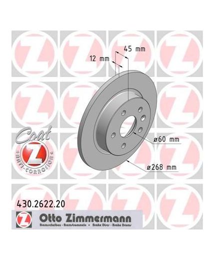 ZIMMERMANN Тормозной диск задний