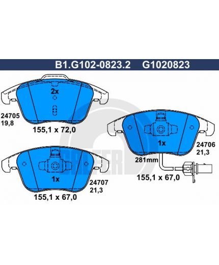 GALFER Колодки дисковые 4 шт