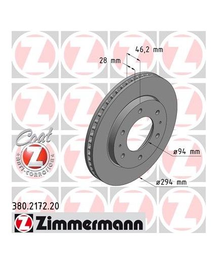 ZIMMERMANN Тормозной диск передний