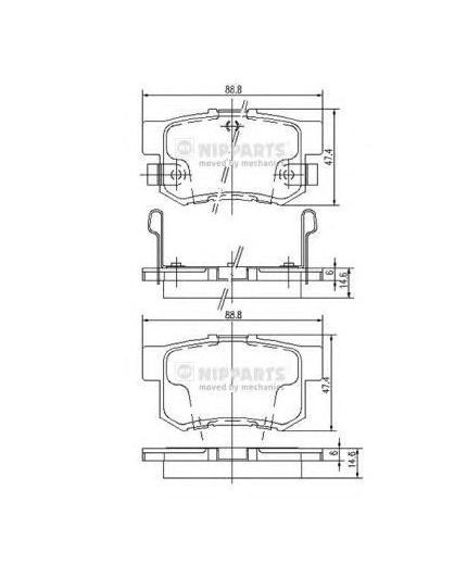 NIPPARTS Колодки дисковые 4 шт