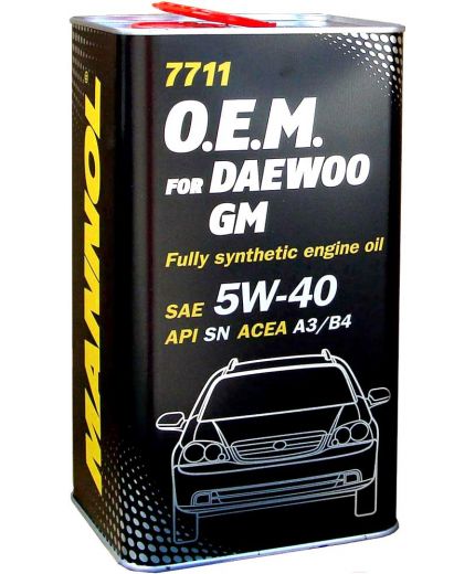 Моторное масло MANNOL 7711 OEM for Daewoo GM 5W-40 SN/CF 4л