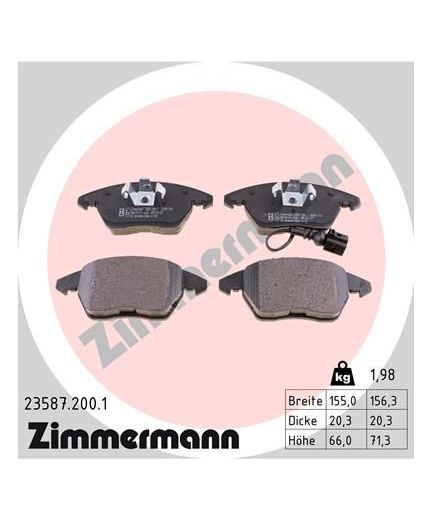 ZIMMERMANN Колодки дисковые передние