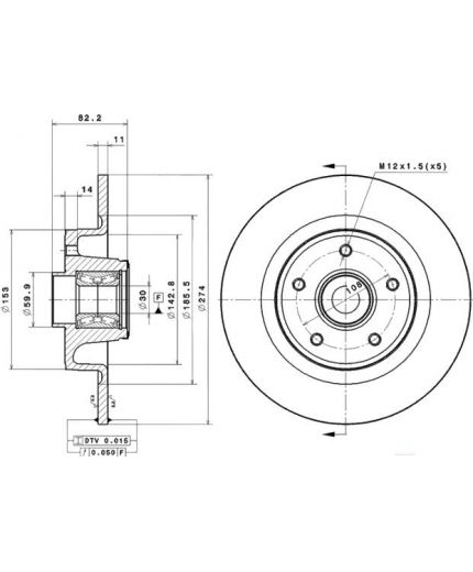 BREMBO Тормозной диск задний