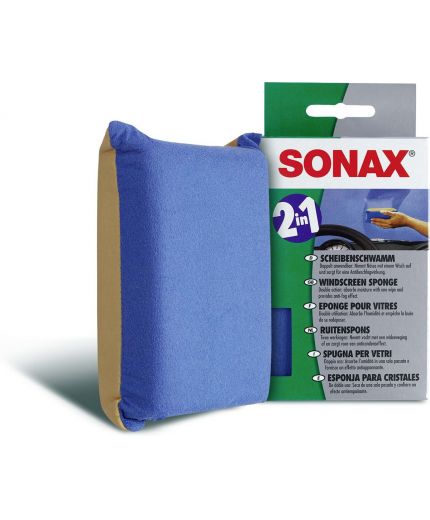 SONAX Губка комбинир для ветрового стекла. Высушивает, препятствует запотеванию.