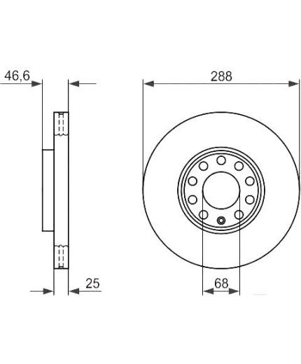 BOSCH Тормозной диск передний
