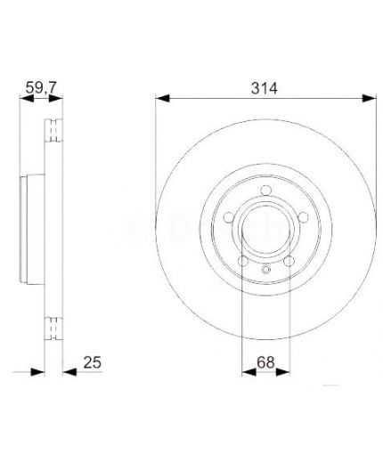 BOSCH Тормозной диск передний