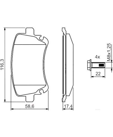 BOSCH Колодки дисковые задние