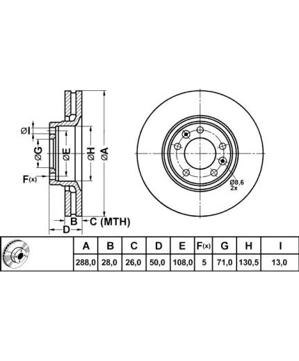ATE Тормозной диск передний