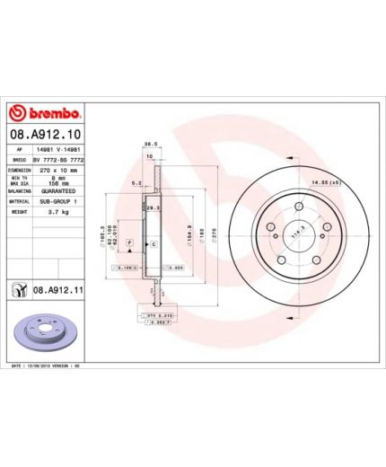 BREMBO Тормозной диск