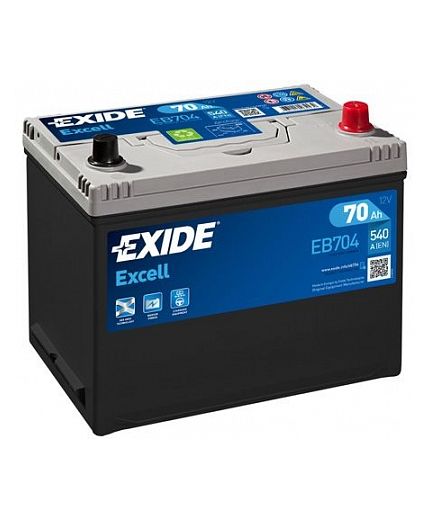 EXIDE Аккумулятор Excell EB704 540А (70 А/ч)