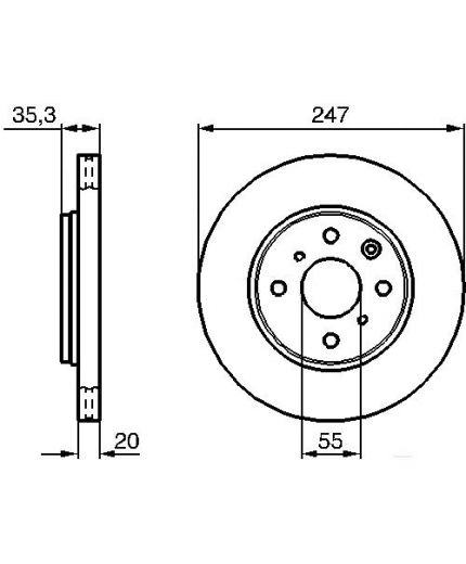 BOSCH Тормозной диск передний