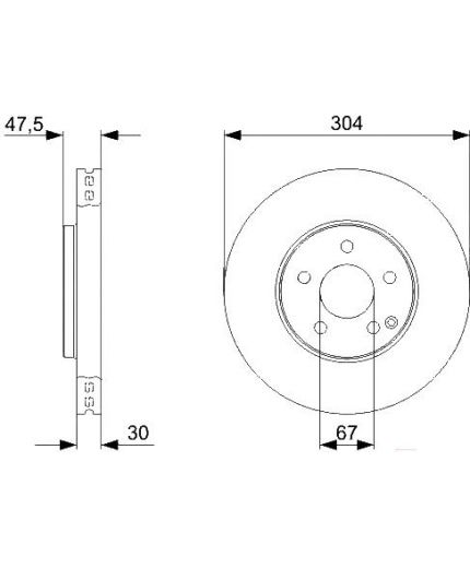 BOSCH Тормозной диск передний