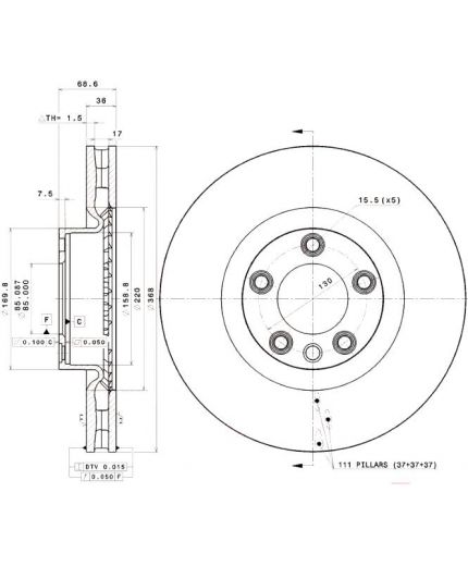BREMBO Тормозной диск передний Фото 2