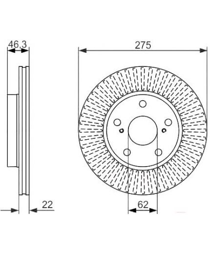 BOSCH Тормозной диск передний