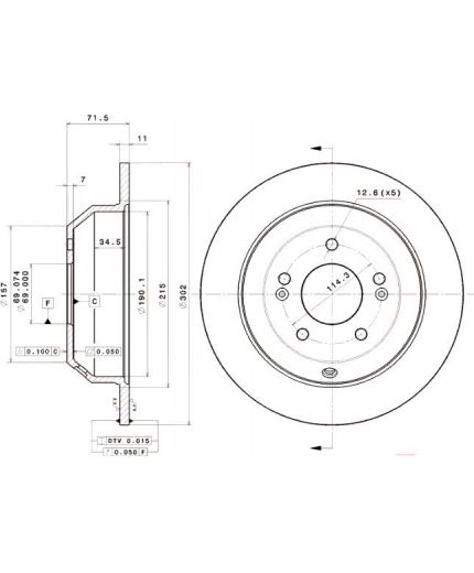 BREMBO Тормозной диск задний Фото 2