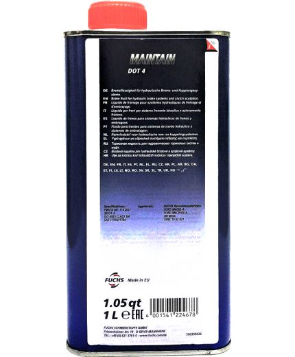FUCHS Тормозная жидкость MAINTAIN DOT 4 1л Фото 2
