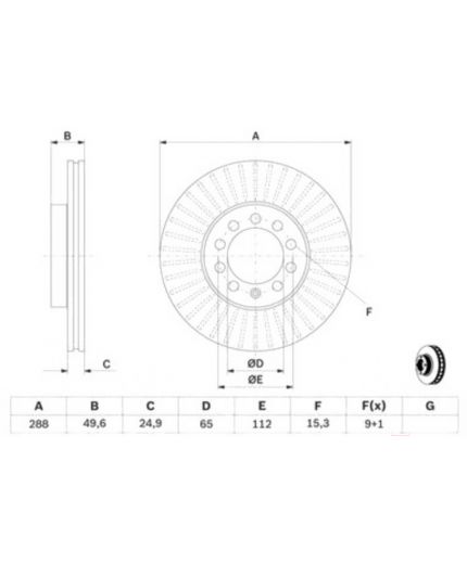 BOSCH Тормозной диск передний Фото 9