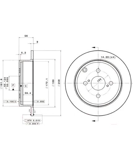 BREMBO Тормозной диск задний Фото 4