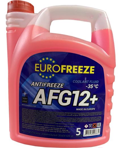 Антифриз Eurofreeze Antifreeze красный AFG 12+ -35C 4,8кг 4,2л Фото 3
