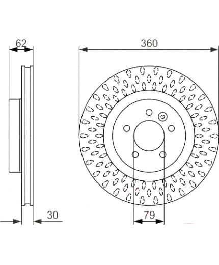 BOSCH Тормозной диск передний