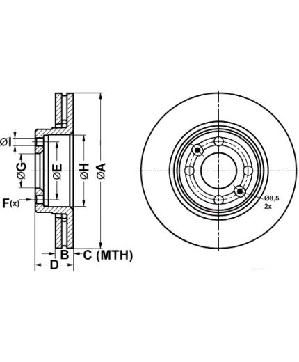 ATE Тормозной диск передний Фото 2