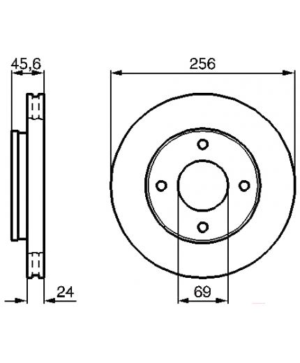 BOSCH Тормозной диск передний