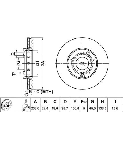 ATE Тормозной диск передний Фото 3